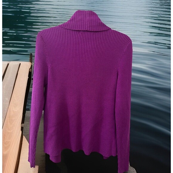 EUC Chic Lauren Ralph Lauren Womens Sz S Open Cardigan Purple Western Preppy - Picture 4 of 5